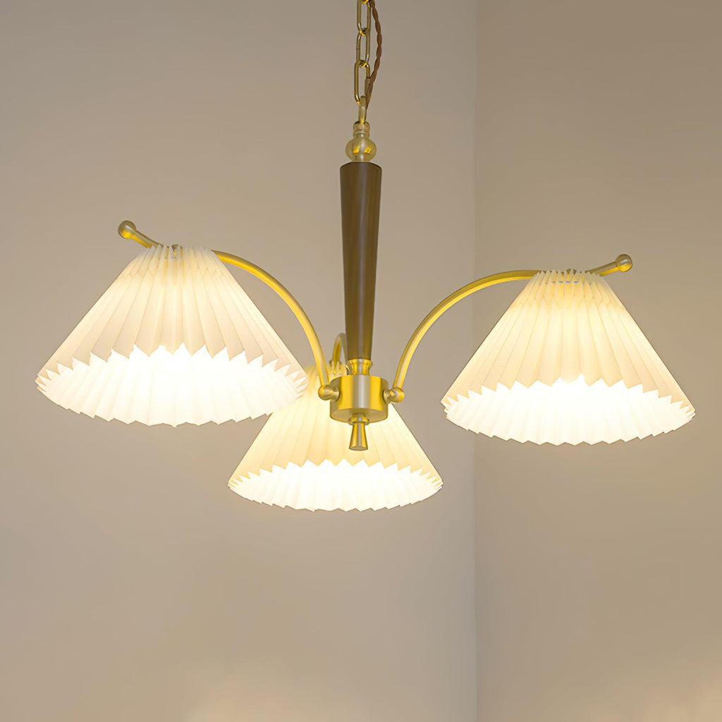 Lustra Chandelier en Laiton Abat-jour Plissé Classique - Neutralighting