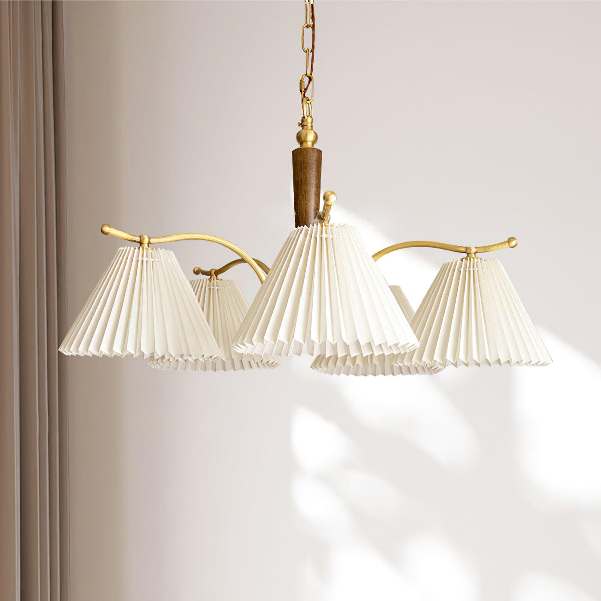 Lustra Chandelier en Laiton Abat-jour Plissé Classique - Neutralighting