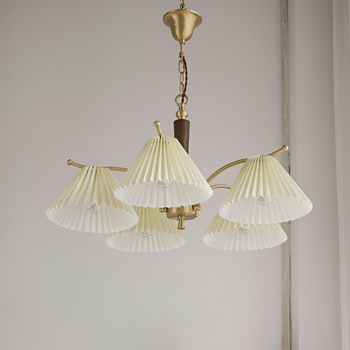 Lustra Chandelier en Laiton Abat-jour Plissé Classique - Neutralighting