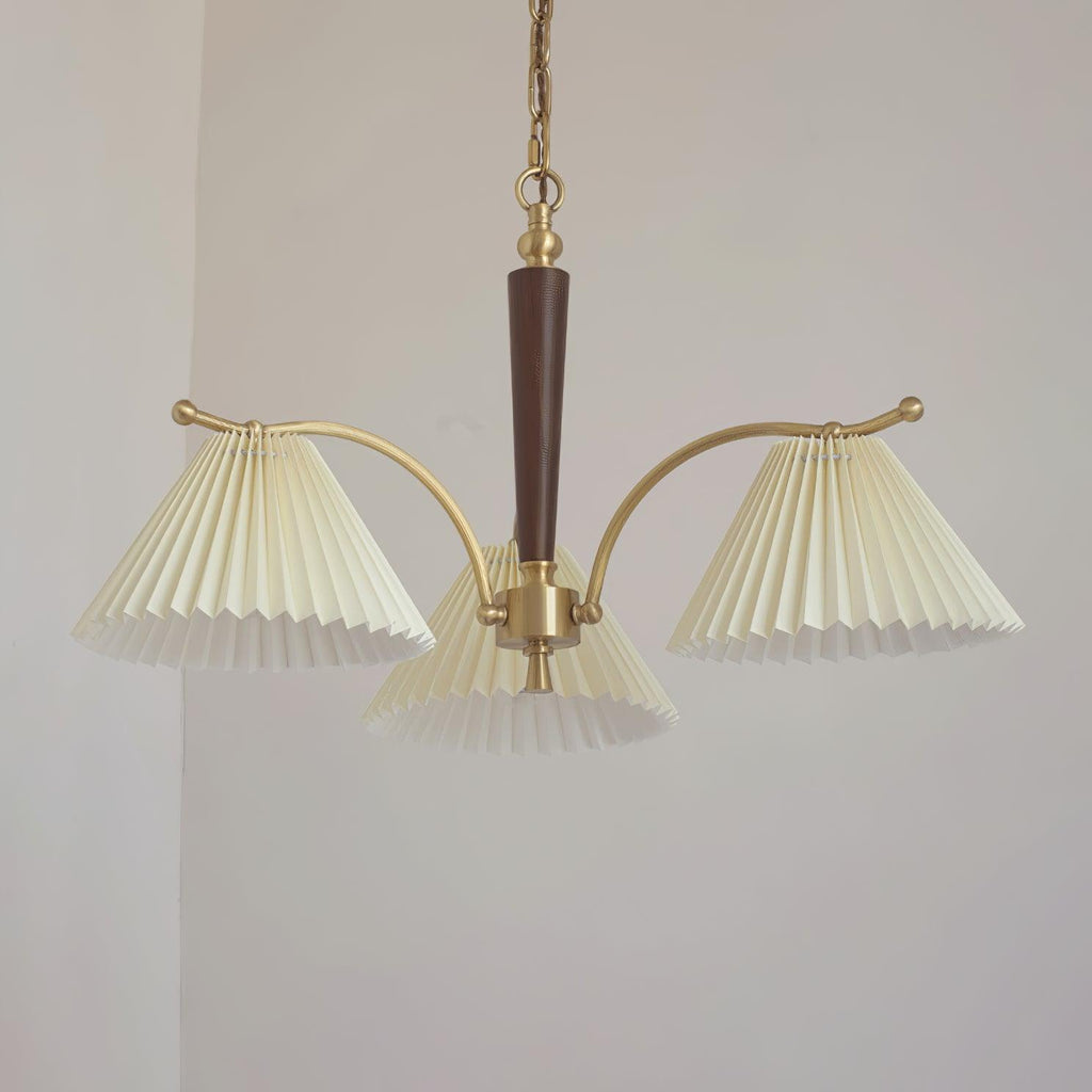 Lustra Chandelier en Laiton Abat-jour Plissé Classique - Neutralighting