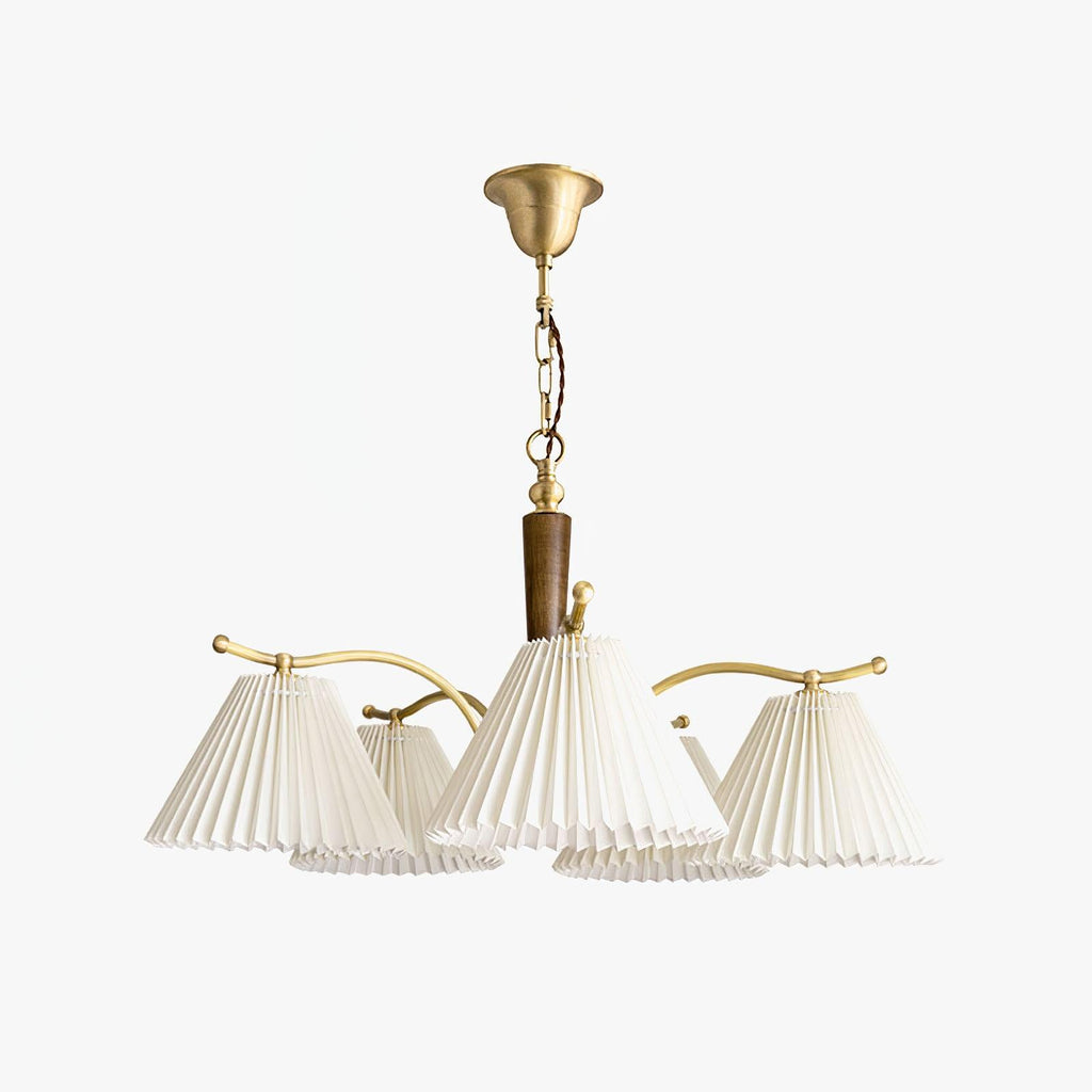 Lustra Chandelier en Laiton Abat-jour Plissé Classique - Neutralighting