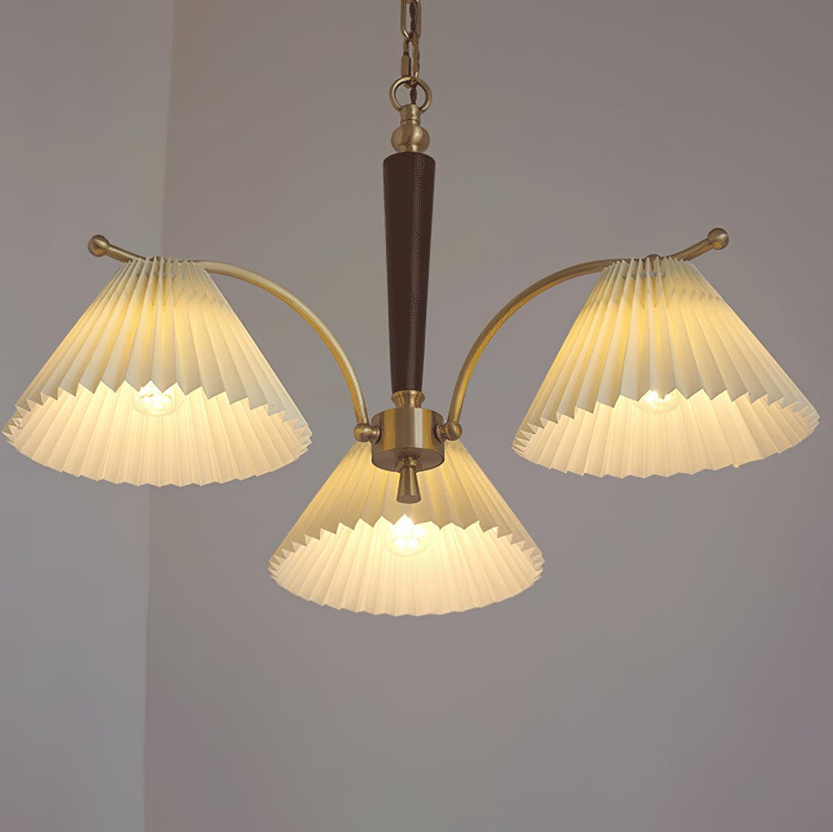 Lustra Chandelier en Laiton Abat-jour Plissé Classique - Neutralighting