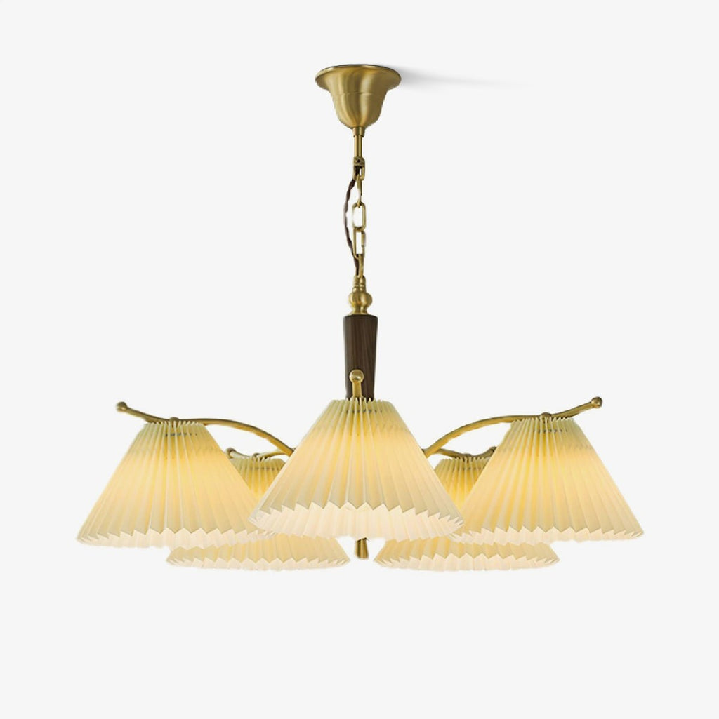 Lustra Chandelier en Laiton Abat-jour Plissé Classique - Neutralighting