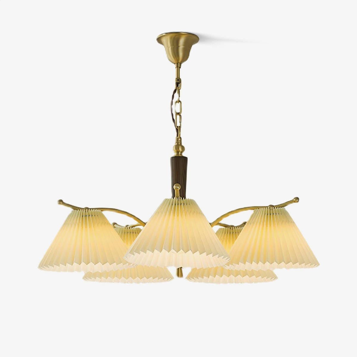 Lustra Chandelier en Laiton Abat-jour Plissé Classique - Neutralighting