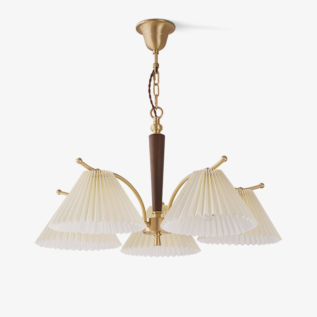 Lustra Chandelier en Laiton Abat-jour Plissé Classique - Neutralighting