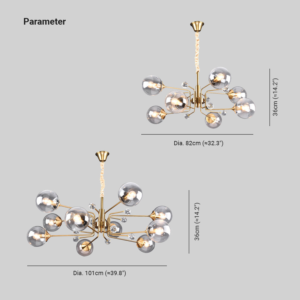 Valentina Moderne Nordique Lustre Clair/Grisl Salon/Chambre à Coucher - Neutralighting