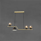 Ray Moderne LED Suspension Noir/Or Verre Salon/Chambre à Coucher - Neutralighting