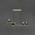 Ray Moderne LED Suspension Noir/Or Verre Salon/Chambre à Coucher - Neutralighting