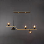 Ray Moderne LED Suspension Noir/Or Verre Salon/Chambre à Coucher - Neutralighting