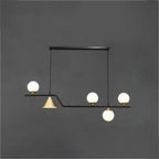 Ray Moderne LED Suspension Noir/Or Verre Salon/Chambre à Coucher - Neutralighting