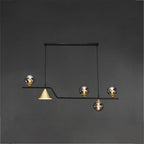 Ray Moderne LED Suspension Noir/Or Verre Salon/Chambre à Coucher - Neutralighting