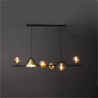 Ray Moderne LED Suspension Noir/Or Verre Salon/Chambre à Coucher - Neutralighting
