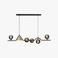 Ray Moderne LED Suspension Noir/Or Verre Salon/Chambre à Coucher - Neutralighting