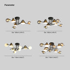 Arisha Design LED Plafonnier Métal/Verre Salon/Chambre à Coucher - Neutralighting
