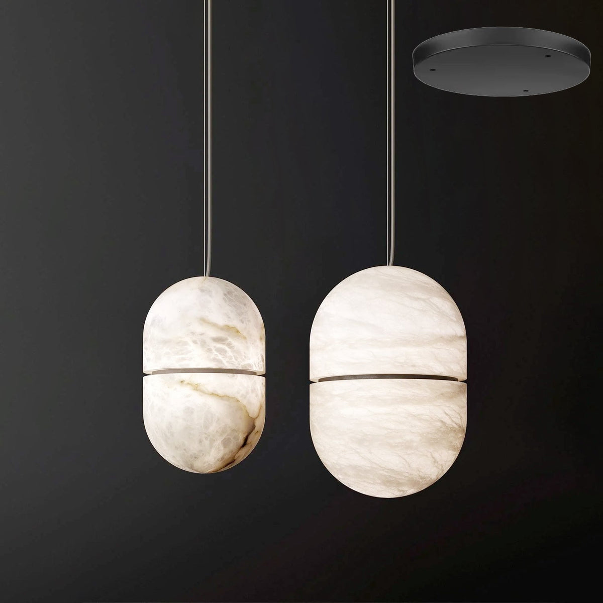 Strata Albâtre Pendentif Lumière Capsule-Forme - Neutralighting