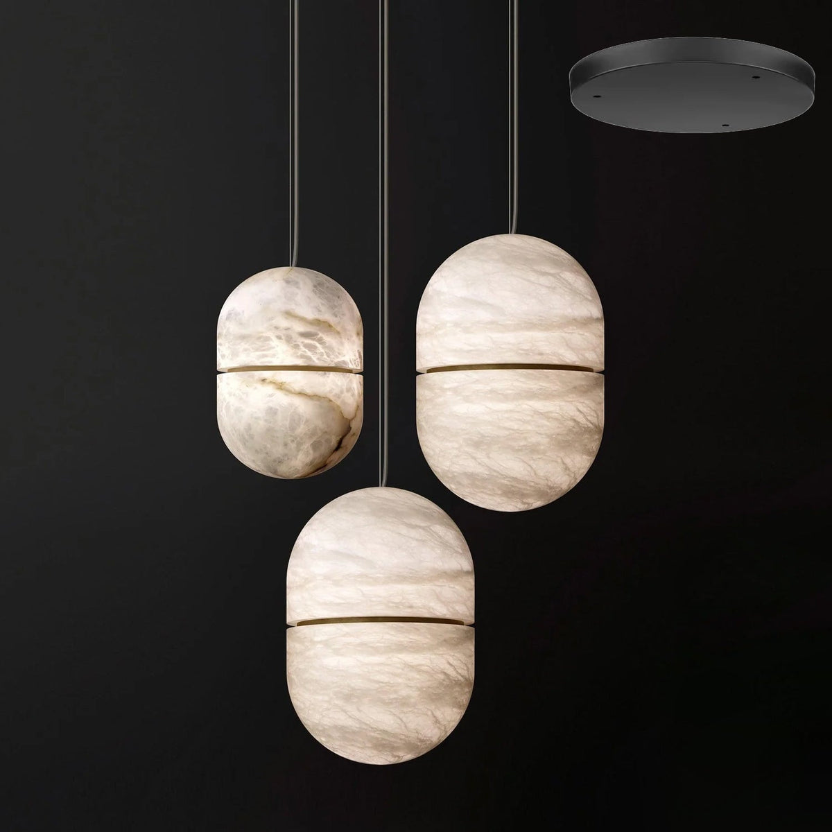 Strata Albâtre Pendentif Lumière Capsule-Forme - Neutralighting