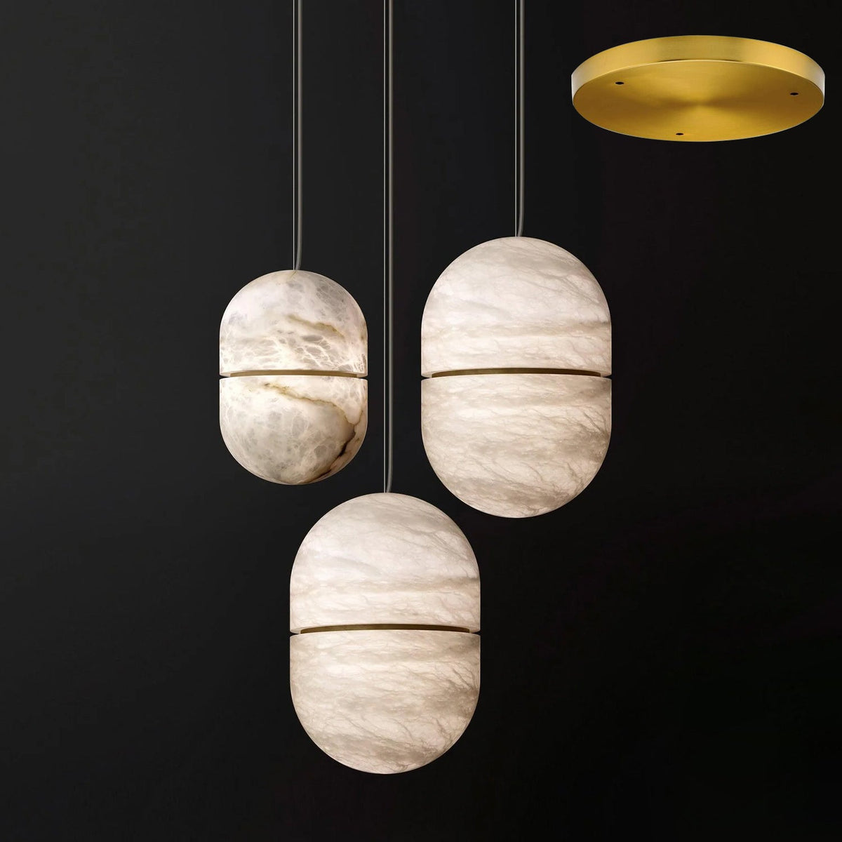 Strata Albâtre Pendentif Lumière Capsule-Forme - Neutralighting