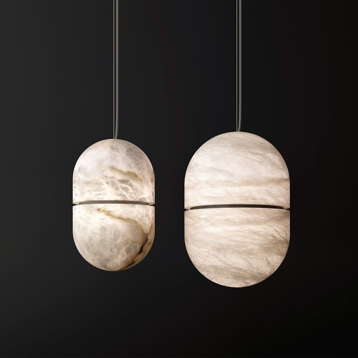 Strata Albâtre Pendentif Lumière Capsule-Forme - Neutralighting