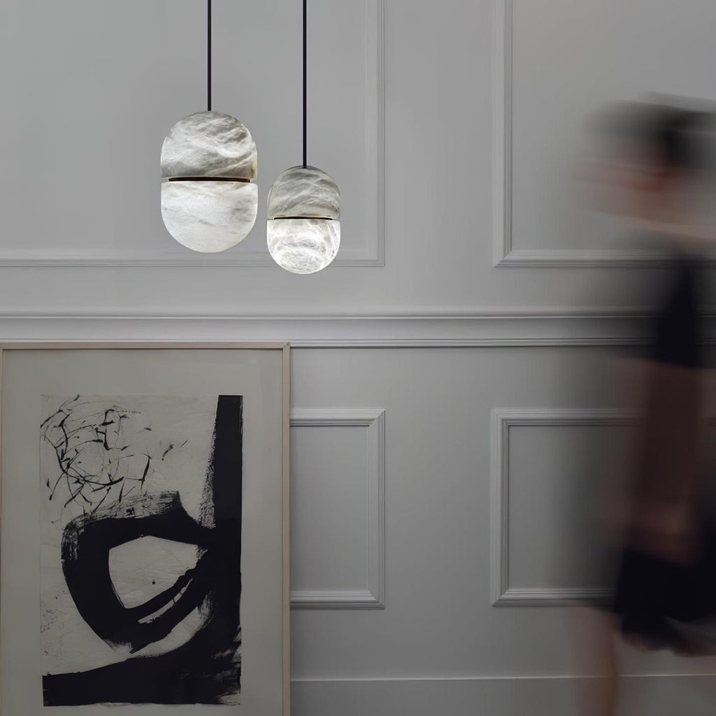 Strata Albâtre Pendentif Lumière Capsule-Forme - Neutralighting