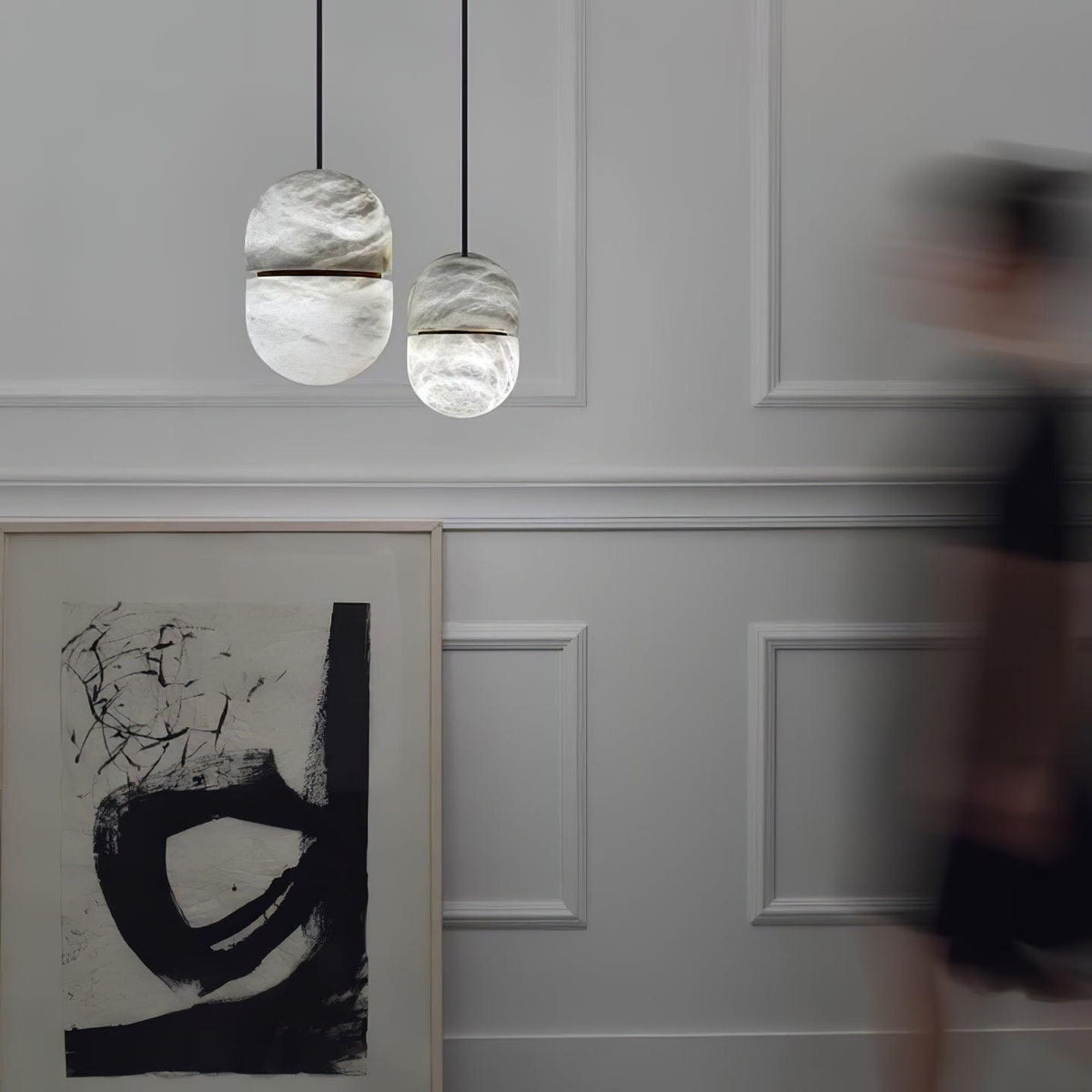 Strata Albâtre Pendentif Lumière Capsule-Forme - Neutralighting