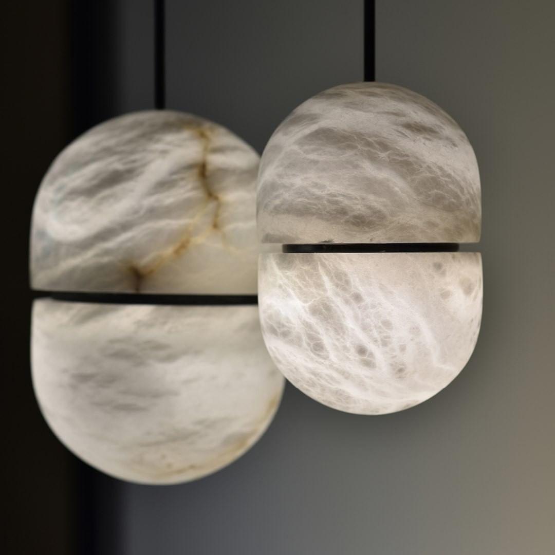 Strata Albâtre Pendentif Lumière Capsule-Forme - Neutralighting