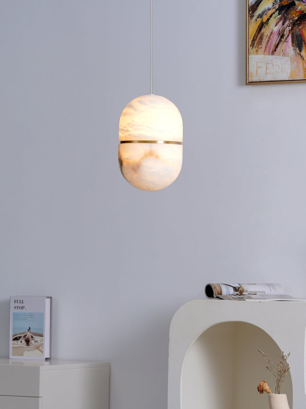 Strata Albâtre Pendentif Lumière Capsule-Forme - Neutralighting