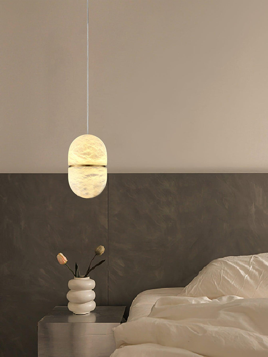 Strata Albâtre Pendentif Lumière Capsule-Forme - Neutralighting
