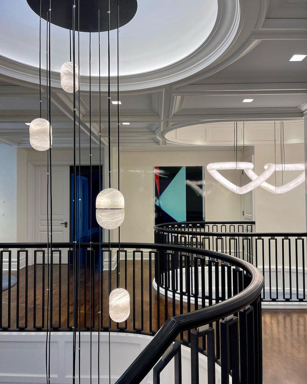 Strata Albâtre Pendentif Lumière Capsule-Forme - Neutralighting
