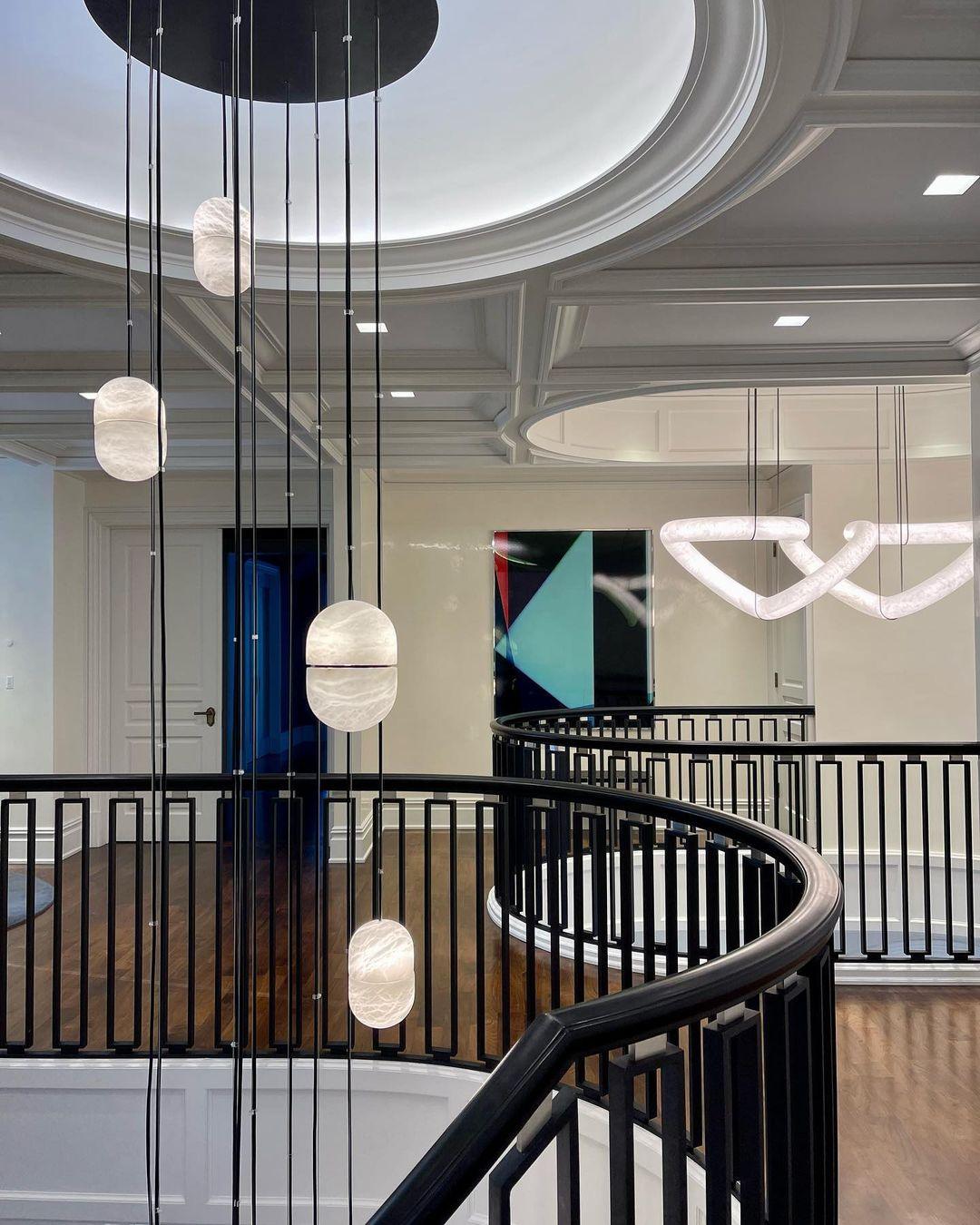 Strata Albâtre Pendentif Lumière Capsule-Forme - Neutralighting