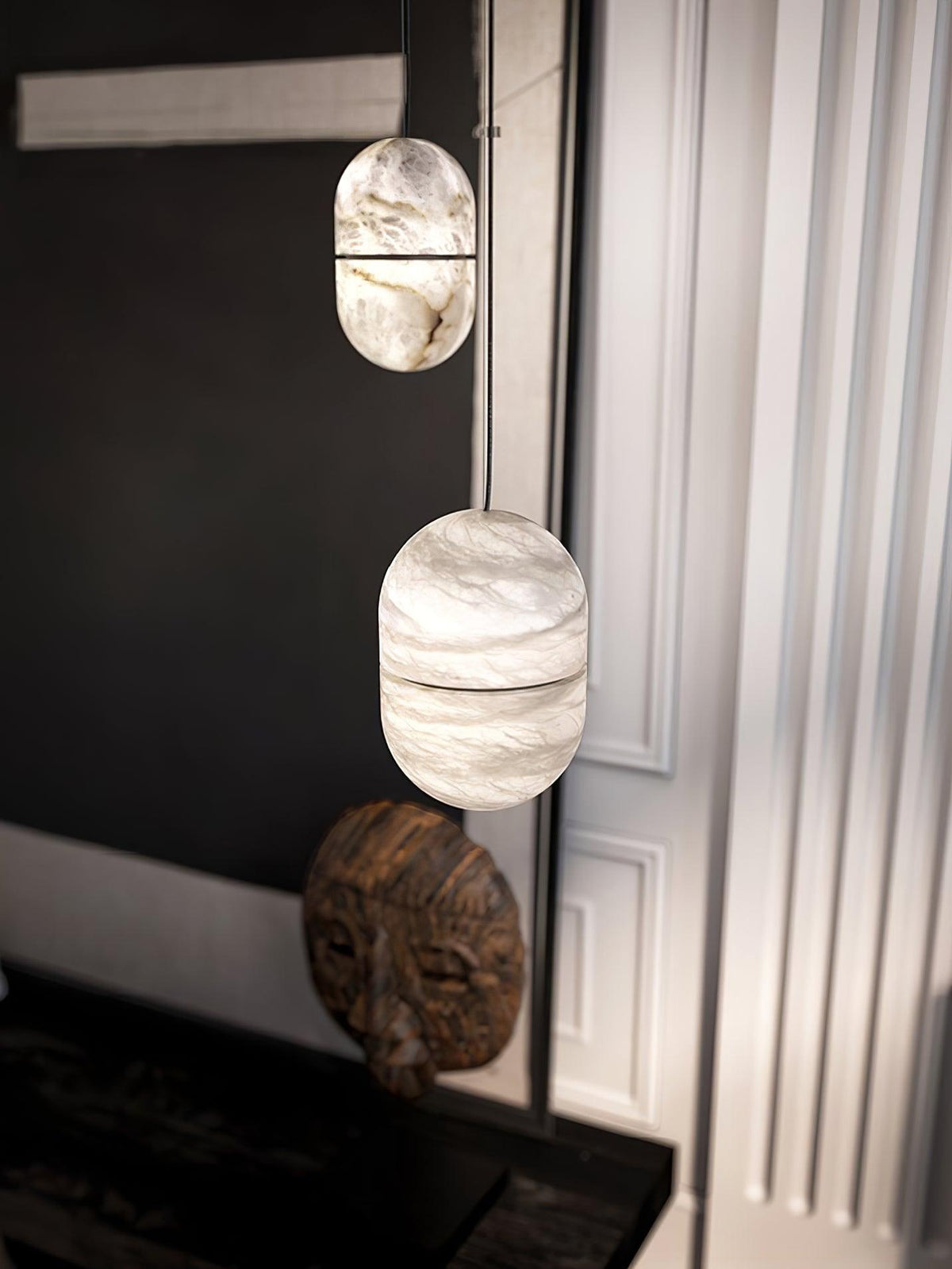 Strata Albâtre Pendentif Lumière Capsule-Forme - Neutralighting
