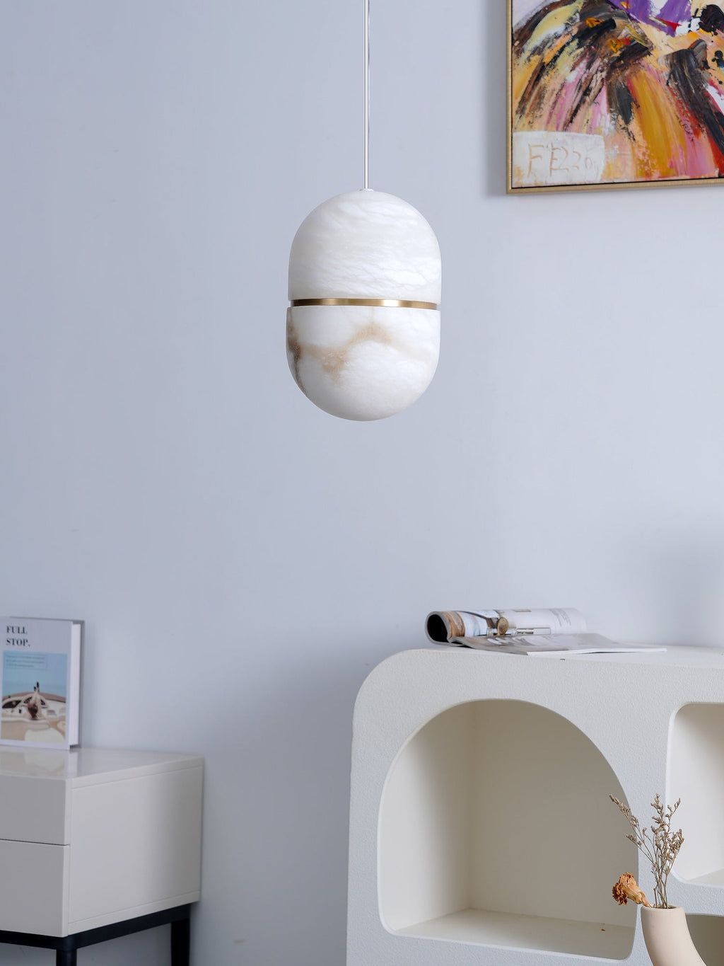 Strata Albâtre Pendentif Lumière Capsule-Forme - Neutralighting