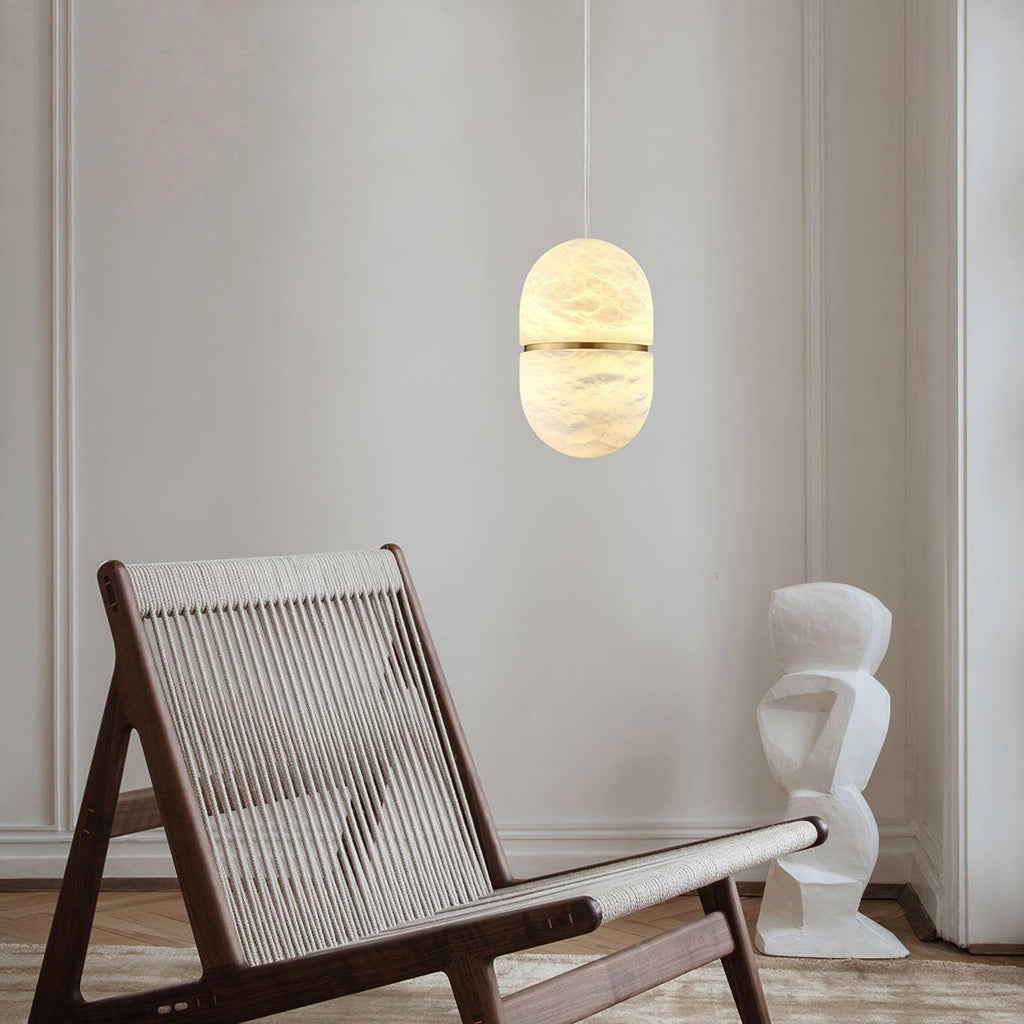 Strata Albâtre Pendentif Lumière Capsule-Forme - Neutralighting