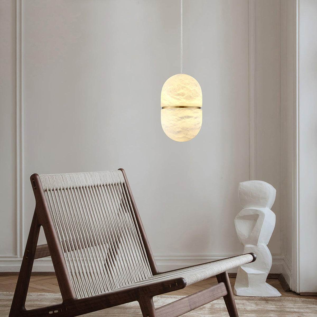 Strata Albâtre Pendentif Lumière Capsule-Forme - Neutralighting