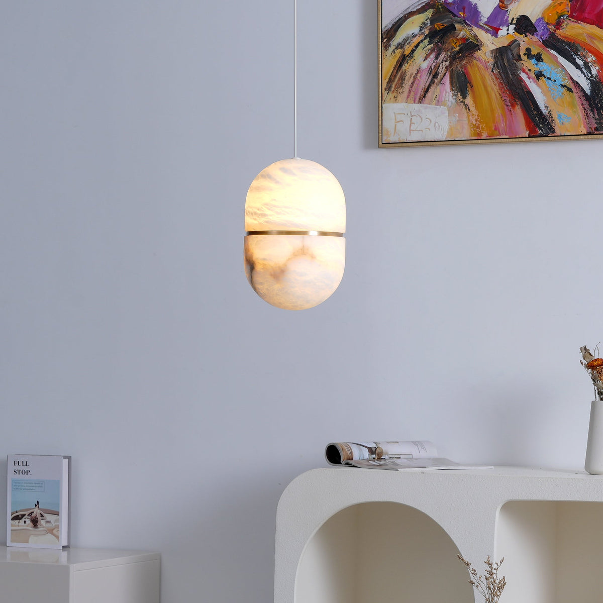 Strata Albâtre Pendentif Lumière Capsule-Forme - Neutralighting
