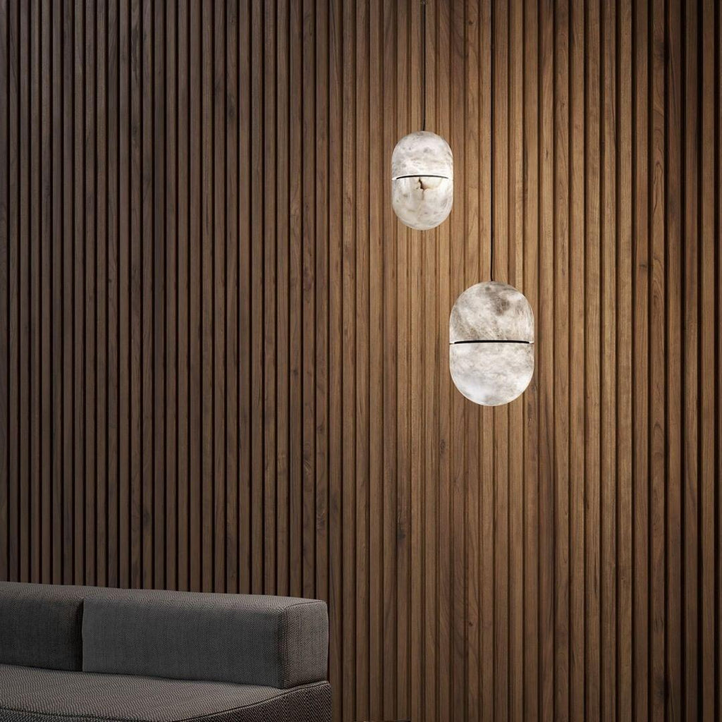 Strata Albâtre Pendentif Lumière Capsule-Forme - Neutralighting