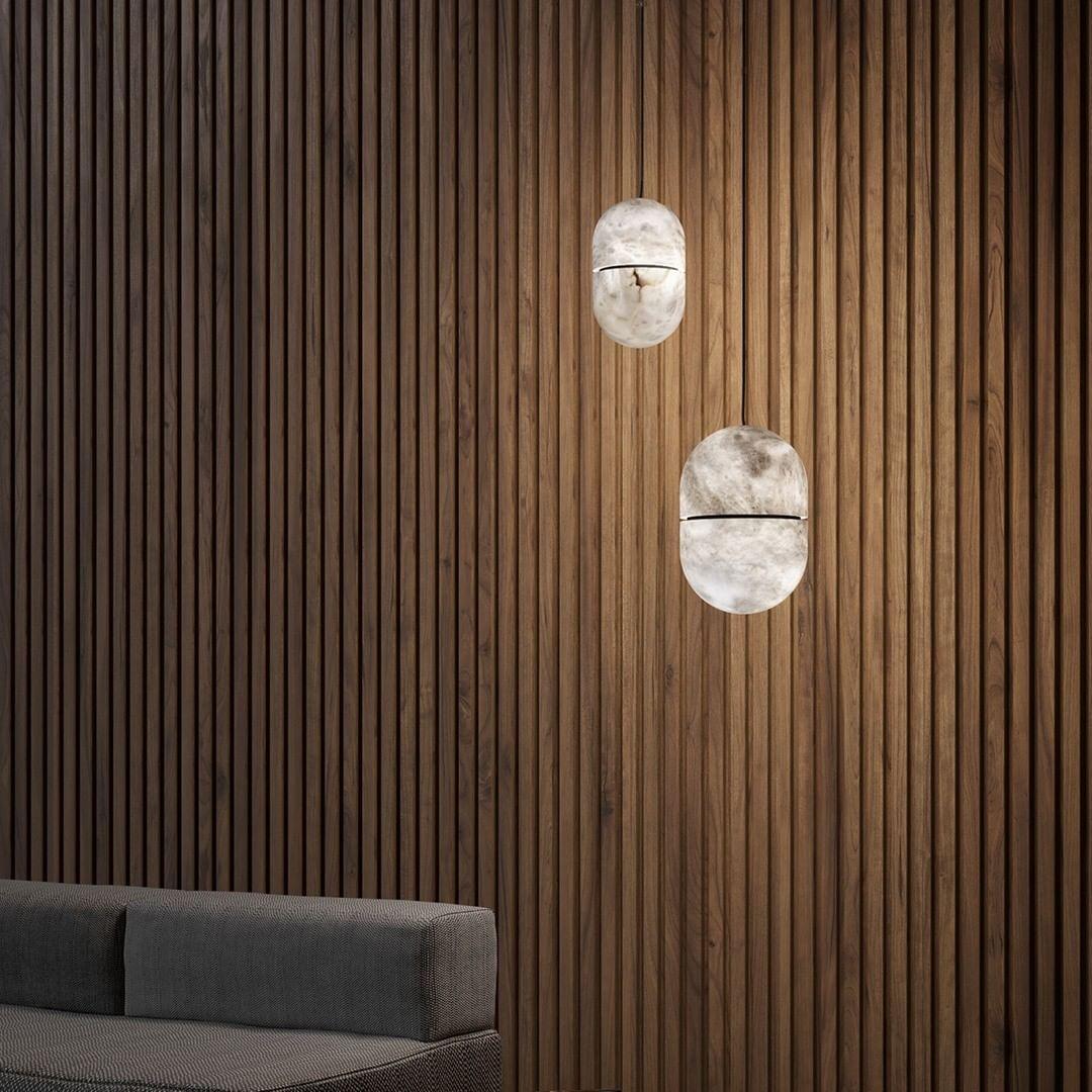 Strata Albâtre Pendentif Lumière Capsule-Forme - Neutralighting