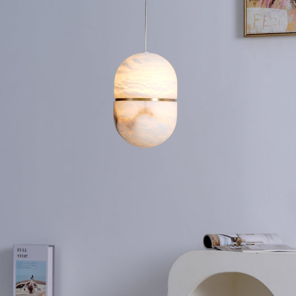 Strata Albâtre Pendentif Lumière Capsule-Forme - Neutralighting