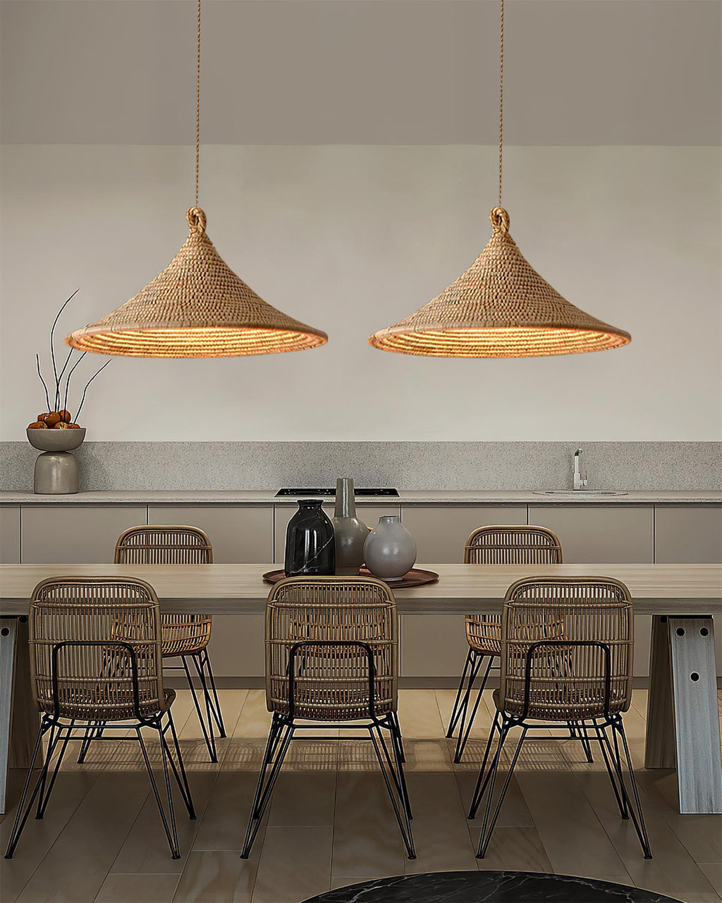 Yariah Suspension Chanvre Conique - Neutralighting