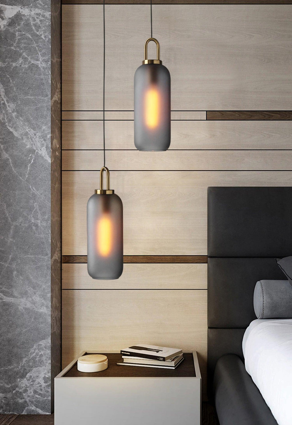 Solara Suspension en Verre Givré Swag Réglable - Neutralighting