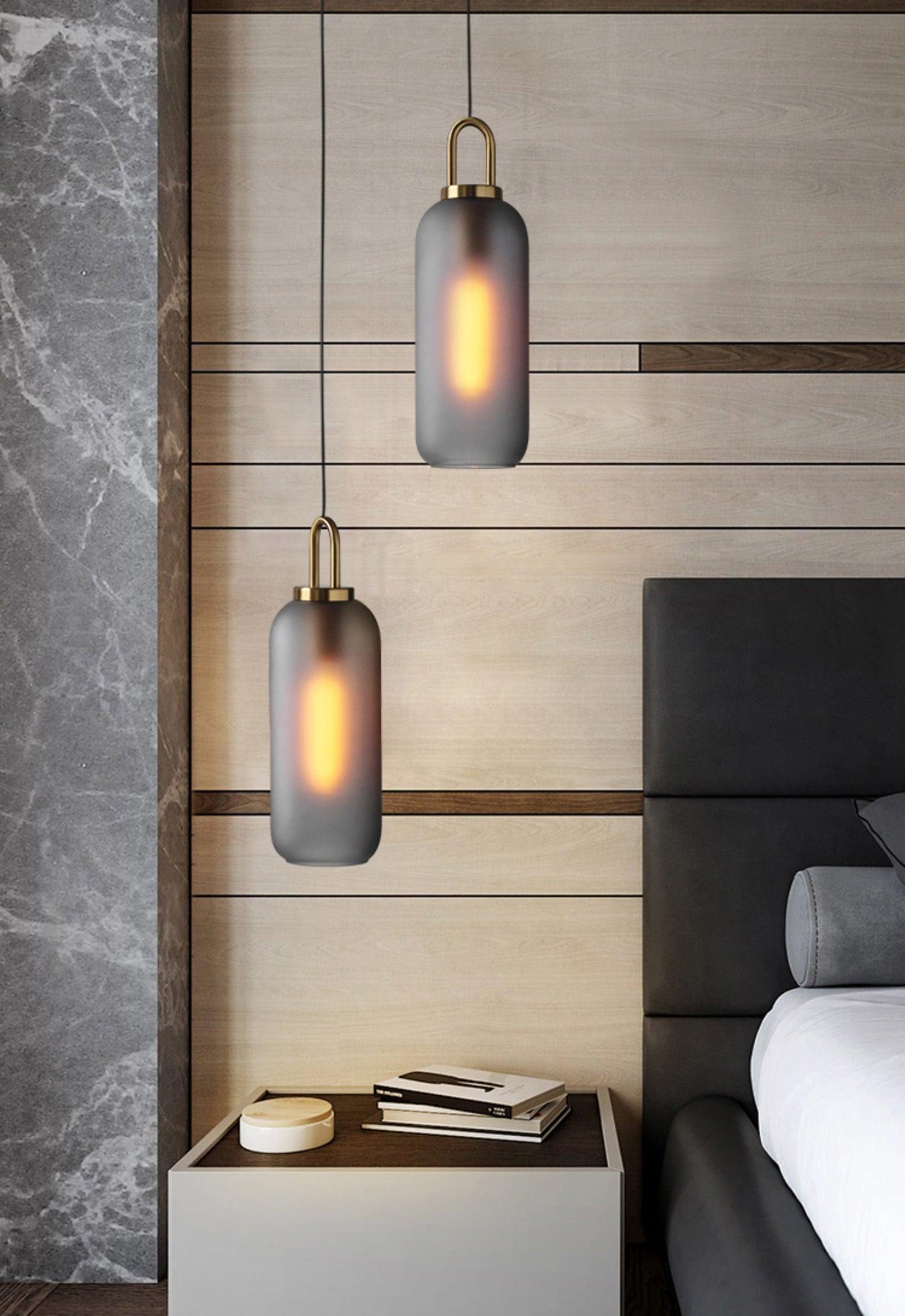 Solara Suspension en Verre Givré Swag Réglable - Neutralighting