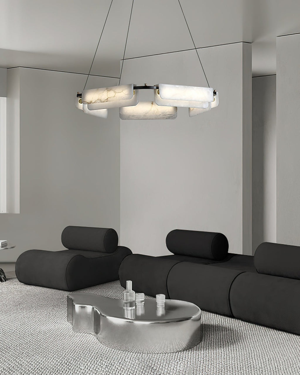 Syphaen Lustre Métal Albâtre Luxe Postmoderne - Neutralighting