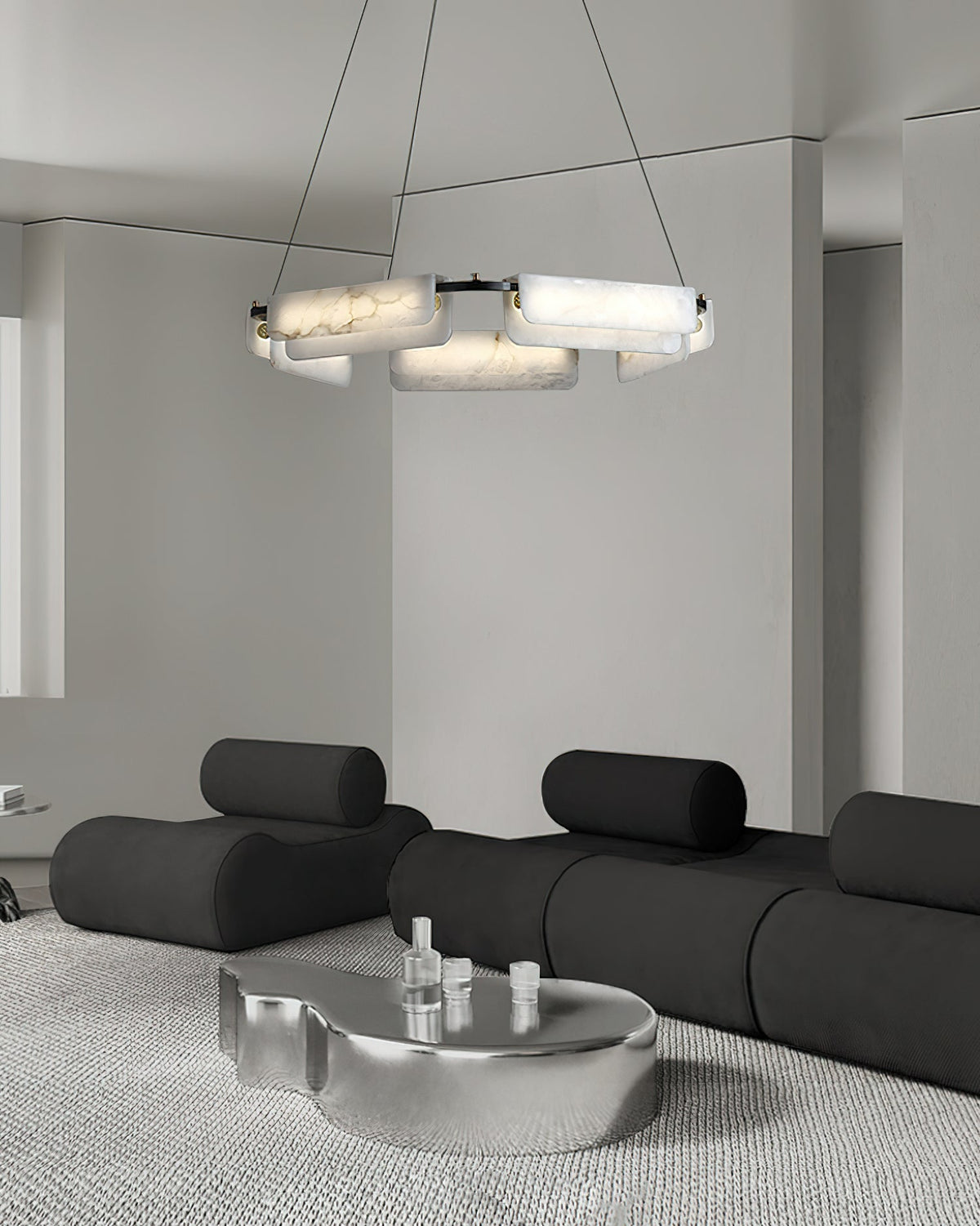 Syphaen Lustre Métal Albâtre Luxe Postmoderne - Neutralighting