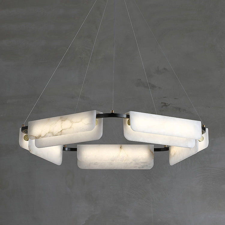 Syphaen Lustre Métal Albâtre Luxe Postmoderne - Neutralighting