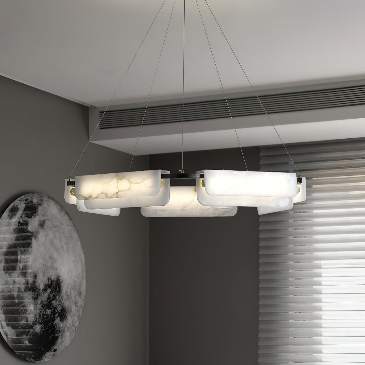 Syphaen Lustre Métal Albâtre Luxe Postmoderne - Neutralighting