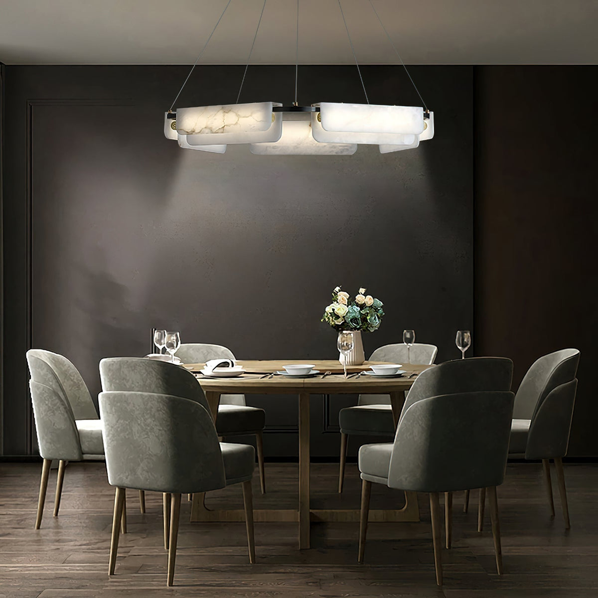 Syphaen Lustre Métal Albâtre Luxe Postmoderne - Neutralighting