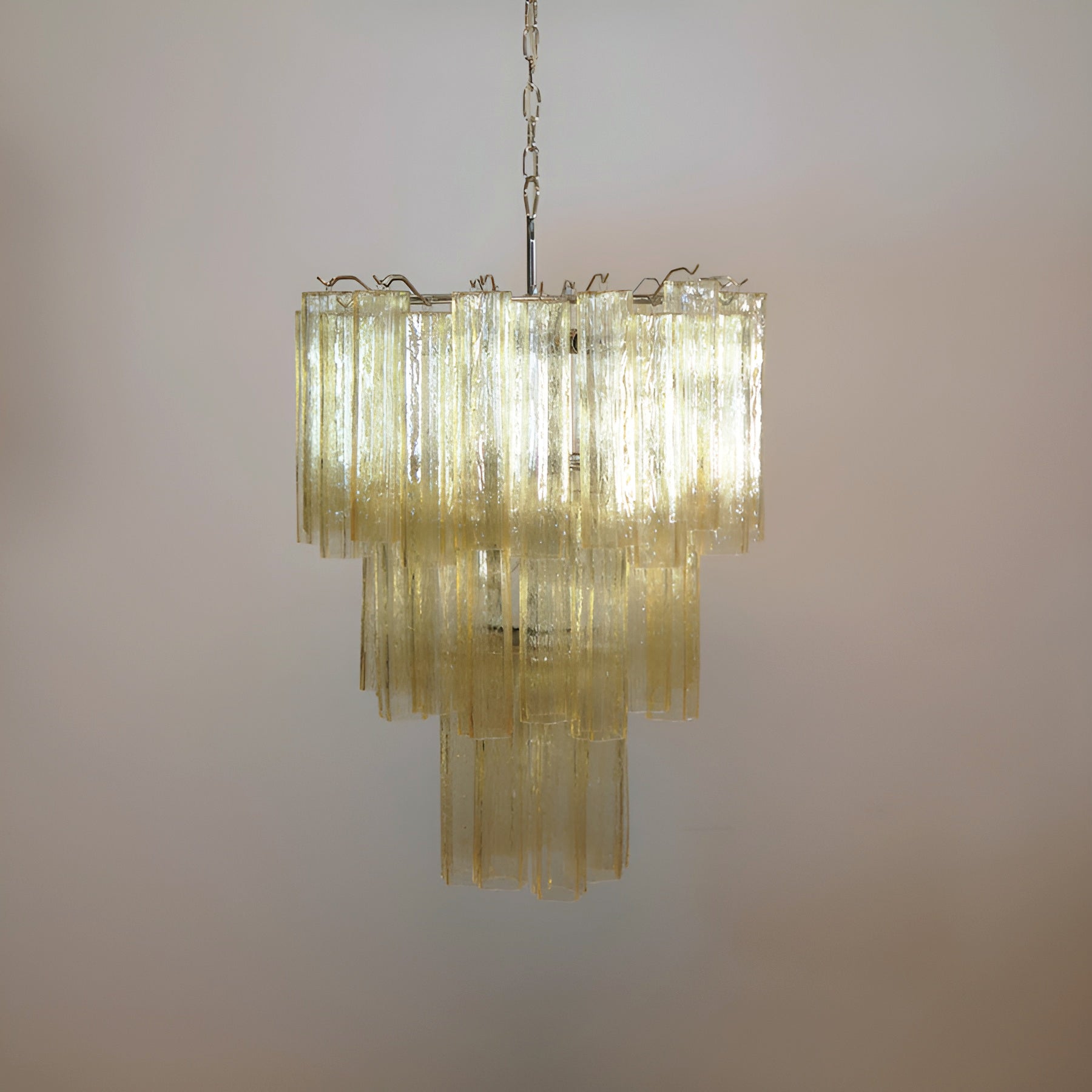 Aurora Lustre Jaune Verre Tube Étagé Chaud - Neutralighting