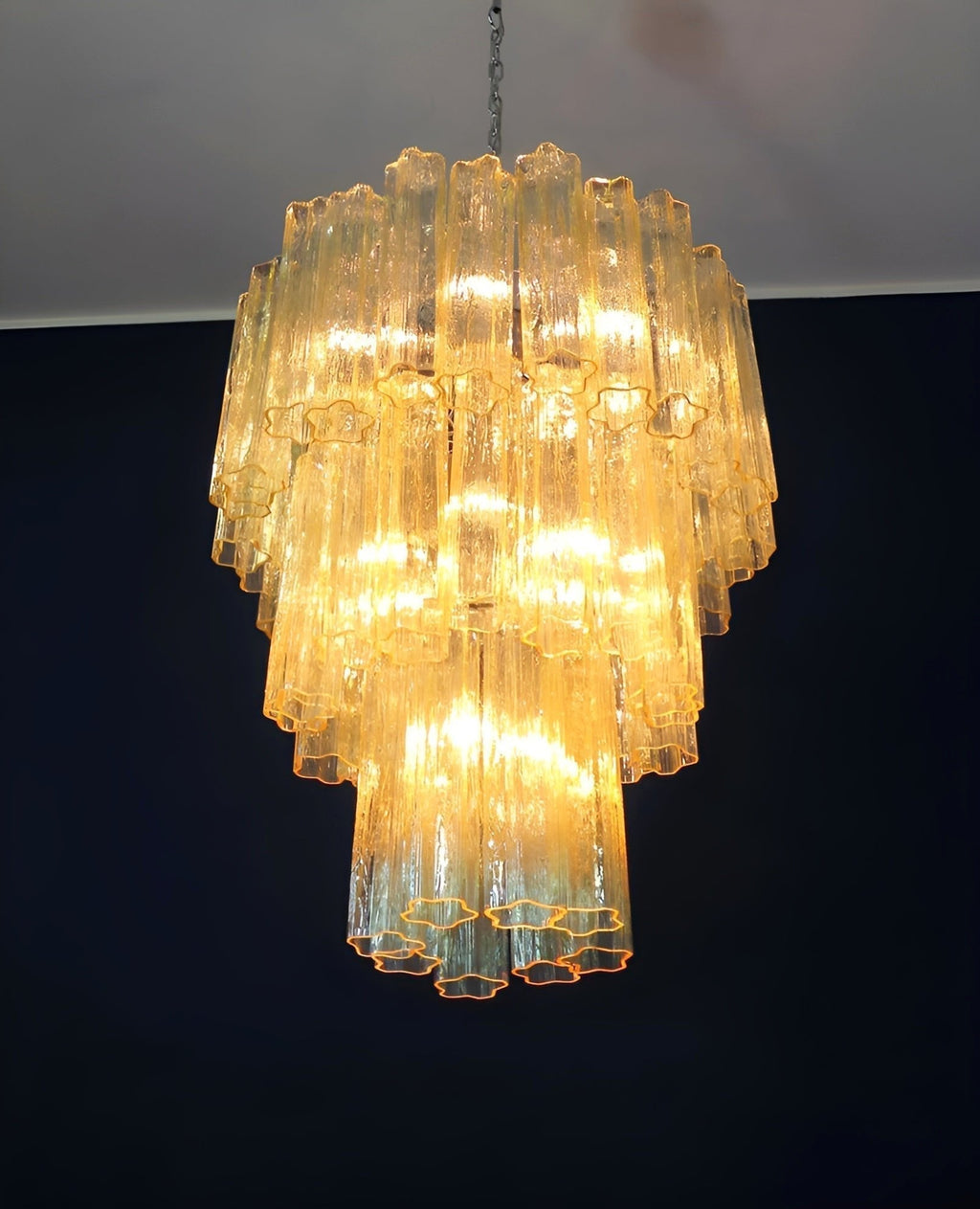 Aurora Lustre Jaune Verre Tube Étagé Chaud - Neutralighting