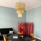 Aurora Lustre Jaune Verre Tube Étagé Chaud - Neutralighting