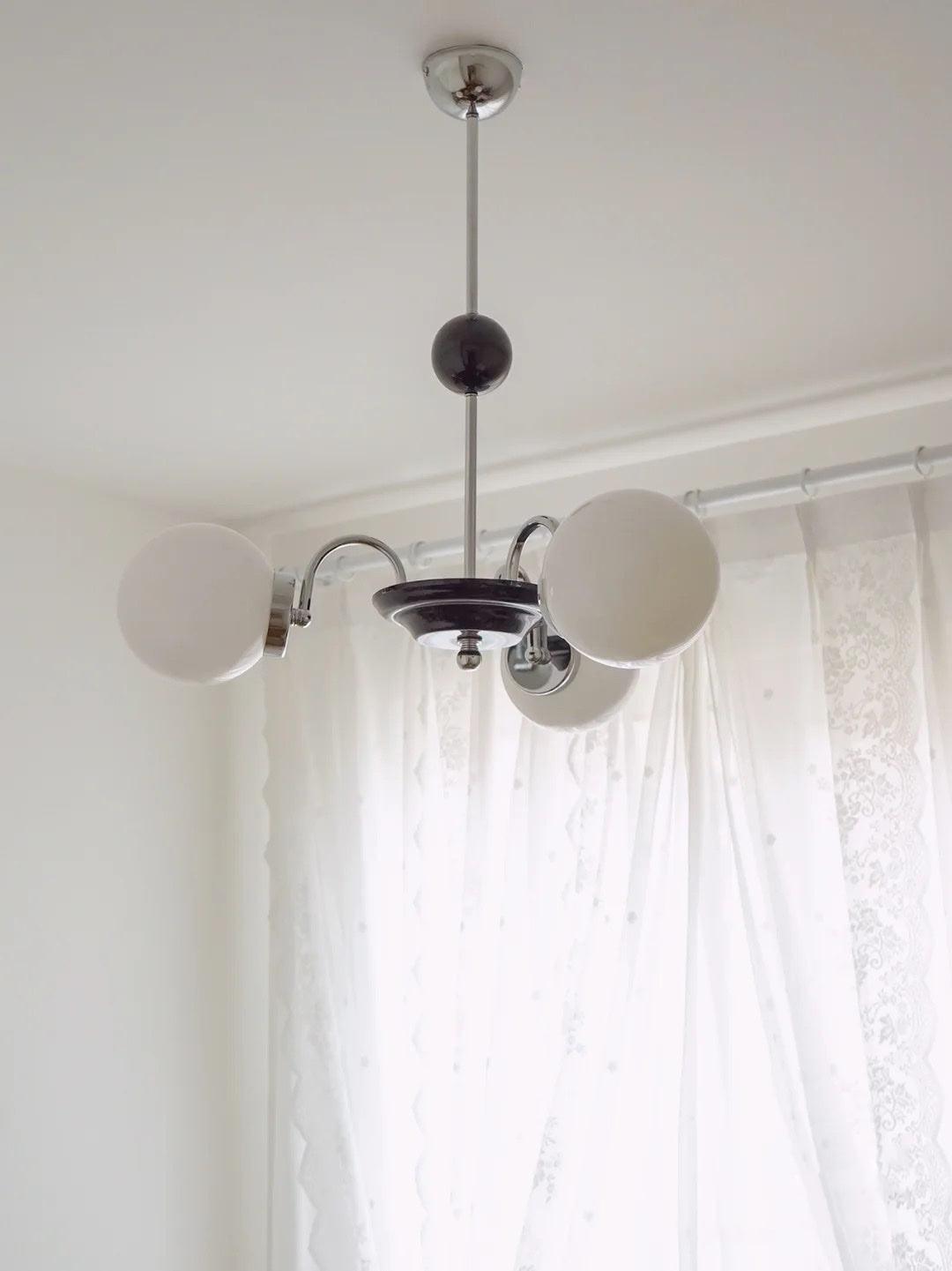 Lustra Chandelier Cadre en Tige et Blanc - Neutralighting