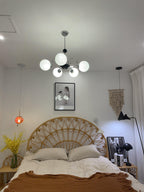 Lustra Chandelier Cadre en Tige et Blanc - Neutralighting